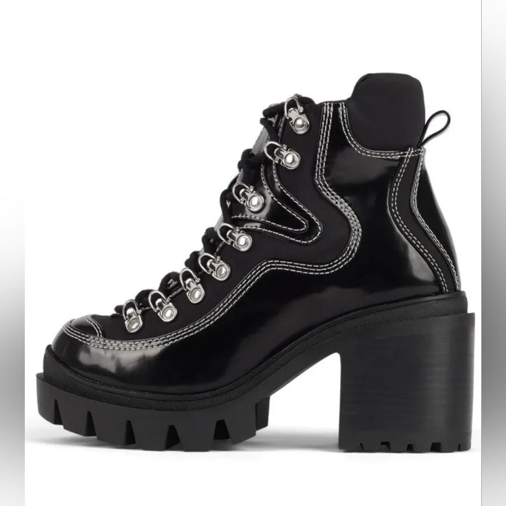 Sold - Road Rage Chunky Heeled Boot Lace Up Jeffrey Campbell size 9